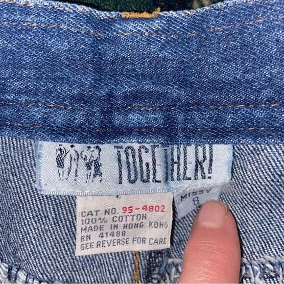 Vintage Together Jeans Womens 26” Waist Embroidered Teddy Bear Denim Mom 80s - Picture 10 of 11